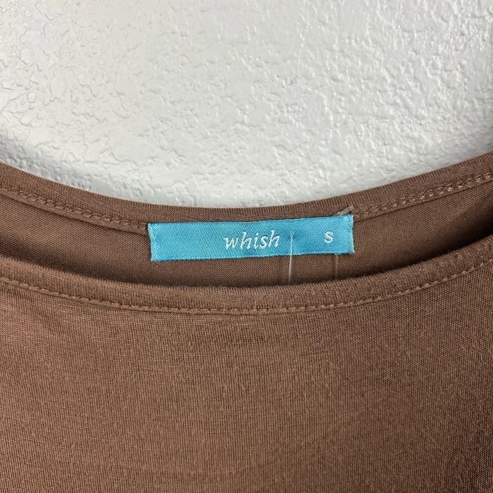 Whish Women’s Brown Mini Dress Sleeveless Sz S Feminine Skater Girl Party Casual